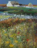Field of Flowers with Distant Thatched Cottage by Kenneth Webb, Oil on canvas, offered May 2012
