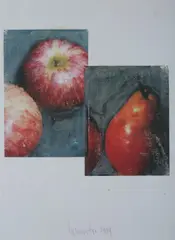 Brian Petro, APPLE and PEAR: TWO WORKS, each signed lower right, Mixed media photographs