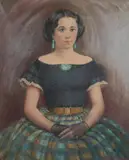 H. Mueller, Portrait of Young Woman, Oil on canvas
