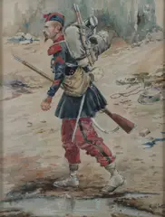 Henri Detaille, Soldier, Watercolor