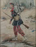 Henri Detaille, Soldier, Watercolor
