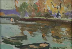 Arthur James Beaumont, Row Boats, Oil on board