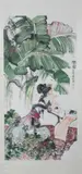 Cheng Shi Fa, Untitled, MEIREN UNDER THE TREE, ink and color on paper scroll, signed and sealed