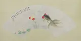 Wang Yachen, Untitled, FISH IN THE POND, two ink and color on paper fans, signed and sealed