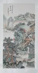Xiao Xun, Untitled, RIVERSCAPE, ink and color on paper scroll, signed and sealed