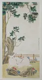 Yu Zhi Zhen, Untitled, RABBITS, ink and color on paper scroll, signed and sealed