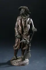 Émile-Victor Blavier, L'Ouvrier Agricole, Patinated bronze; signed E