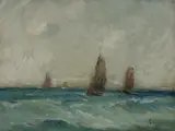 Sailboats by American School, Oil on board., sold Jun 2012