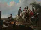 Battle Scene by Continental School, Oil on canvas laid on board., sold Jun 2012