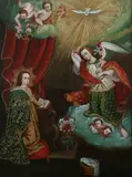 Cuzco School, The Annunciation, THE ANNUNCIATION, oil on canvas