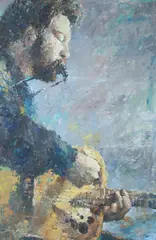 Jorn Fox, Music Man, Oil on board