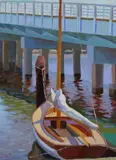 Sharon Littig, Under the Eastport Bridge, Oil on board