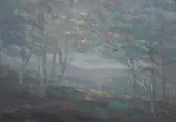 Louis Rowell, North Carolina Forest Edge, Oil on board