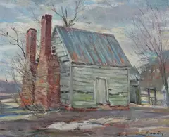 Horace Day, Cabin in Cheritow, Oil on canvas