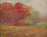 Nathaniel Leander Berry, Providence,Rhode Island Landscape, Oil on board