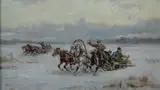 Alfred A. Stone Steinacker, Sleigh Race, Oil on canvas