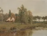 Gustave Adolph Wiegand, Gone Fishing, Oil on canvas
