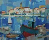 Pierre Bordenave, Port Sur Las Costa Brava, Oil on canvas