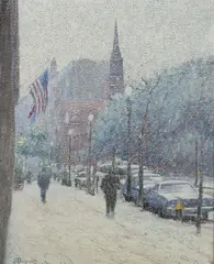 Thomas Wagner, Arlington and Boylston, Oil on canvas