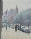 Thomas Wagner, Arlington and Boylston, Oil on canvas