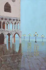 Robert Heckman, Venice, Oil on board
