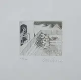 Brigitte Coudrain, Lovers, Etching