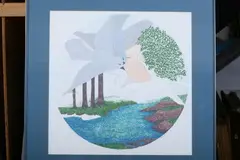 Lou Stovall, Listen, Color lithograph