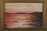 Dusk Over Marsh by American School, Oil on board, offered Jul 2012