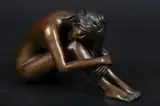 American School, Untitled, FEMALE NUDE, signed illegibly, dated 1985 and numbered 26/30 - Bronze, 6 in