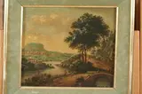 Forsterman, Footbridge Near Ruins, Oil on canvas with velvet mat.