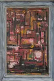 Pink Abstract by American School, Oil on panel, sold Jul 2012