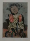 Graciela Rodo Boulanger, Girl on Bike, Color etching