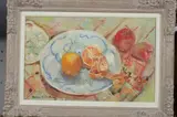 Norma Noel Cawthorn, Still Life with Peeled Orange, Oil on canvas