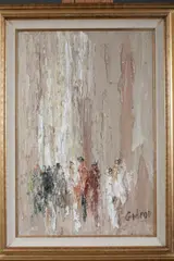 Elmo Gideon, Abstract in Earth Tones, Oil on canvas
