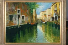 W. Auan, Venetian Canal, Giclee on canvas