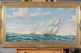 M. Tond, Clipper Ships, Oil on canvas
