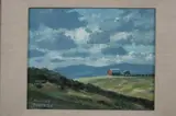 Herbert Foerster, Red Barn, Oil on board