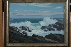 Herbert Foerster, Crashing Waves, Oil on canvas
