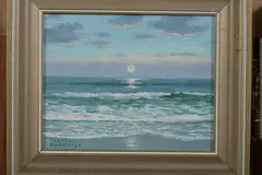 Moon Rising Over Ocean by Herbert Foerster, Oil on board, offered Jul 2012