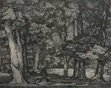 Luigi Lucioni, Tree Tapestry, Etching
