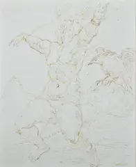 Charles J. Burdick, Chained Figure with Bird of Prey, Ink drawing