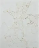 Charles J. Burdick, Chained Figure with Bird of Prey, Ink drawing
