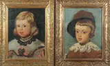 Katharine Watt, Pair of Portraits After Velazquez: the Infanta Margareta, First, oil on board; second, oil on canvas