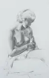 Leon Kroll, Draped Female Nude, Charcoal on paper