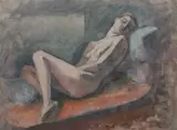 Maurice Asselin, Reclining Nude, Watercolor