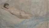 Thomas Binney Gibbs, Reclining Nude, Oil on board.