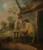 Afternoon Ale by George Morland, AFTERNOON ALE, oil on canvas, sold Sep 2012