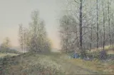 Raphael Senseman, Tree Lined Lane, Gouache