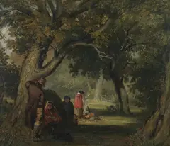Under the Tree by Continental School, UNDER THE TREE, oil on canvas, sold Sep 2012