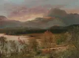 J. Ellis, Mountain Lake, Oil on canvas